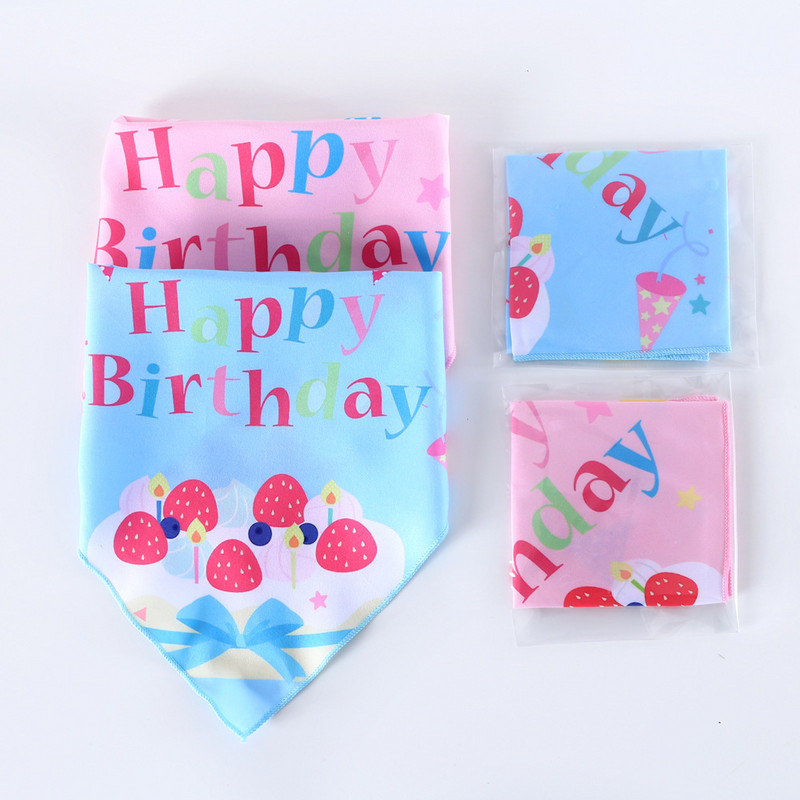Σκύλος κινουμένων σχεδίων Χρόνια πολλά Μπαντάνες Φουλάρι Γάτας Προμήθειες για πάρτι γενεθλίων Μπλε και ροζ Μπαντάνα Τρίγωνο Μαντίλι κατοικίδιων για αγόρι και κορίτσι