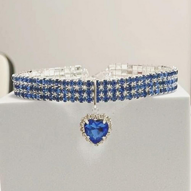 Ogrlica za kućne ljubimce Svjetlucava površina protiv oksidacije Privlačna ogrlica s nakitom za mačke za kućne ljubimce s privjeskom u obliku srca ljubavi Potrepštine za kućne ljubimce