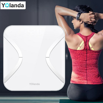 Yolanda Smart Bathroom Weight Scale Floor Digital Mi Weighing Scale Home Human Mi Body Fat Scale bmi Balance Bluetooth LED