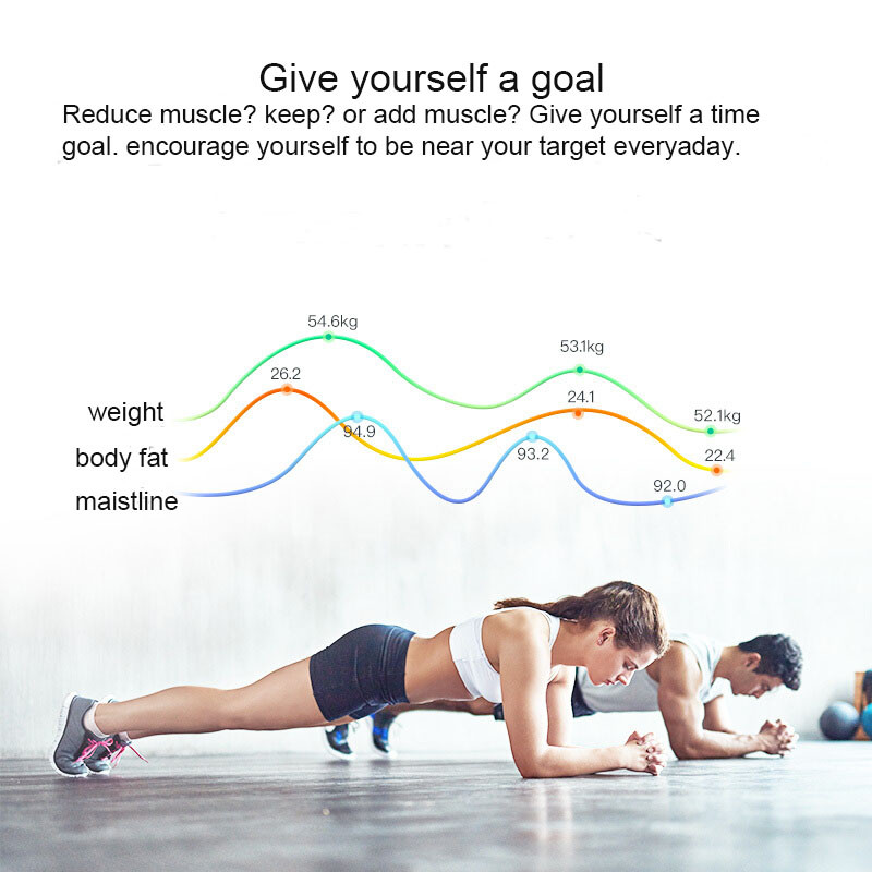 Yolanda Smart Bathroom Kaal Põrand Digitaalne Mi Kaal Kaal Kodu Inimese Mi Keha Rasvakaal BMI Tasakaal Bluetooth LED