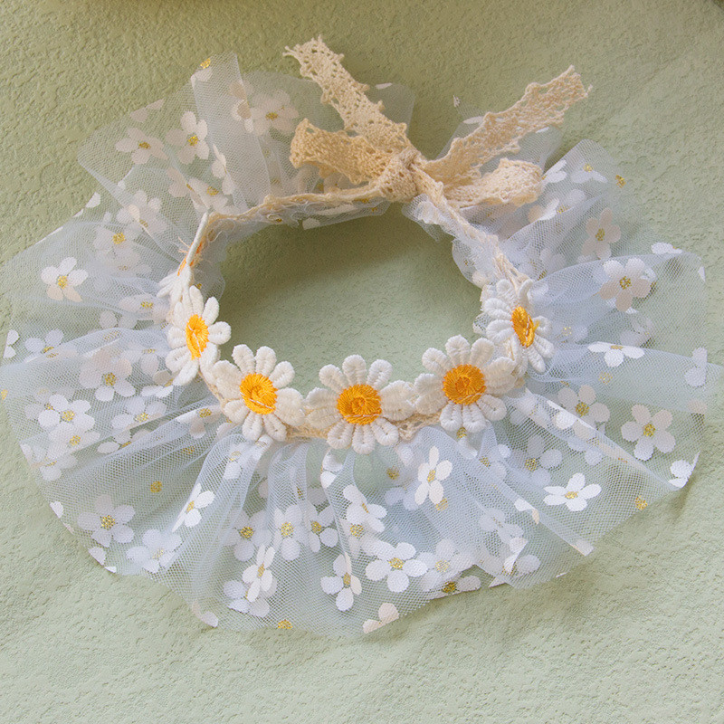 Kassi printsessi stiilis sall pits lille kaelarihm haldjas süljerätik kaunistus kutsikas koer kolmnurk sall lemmikloomatarbed