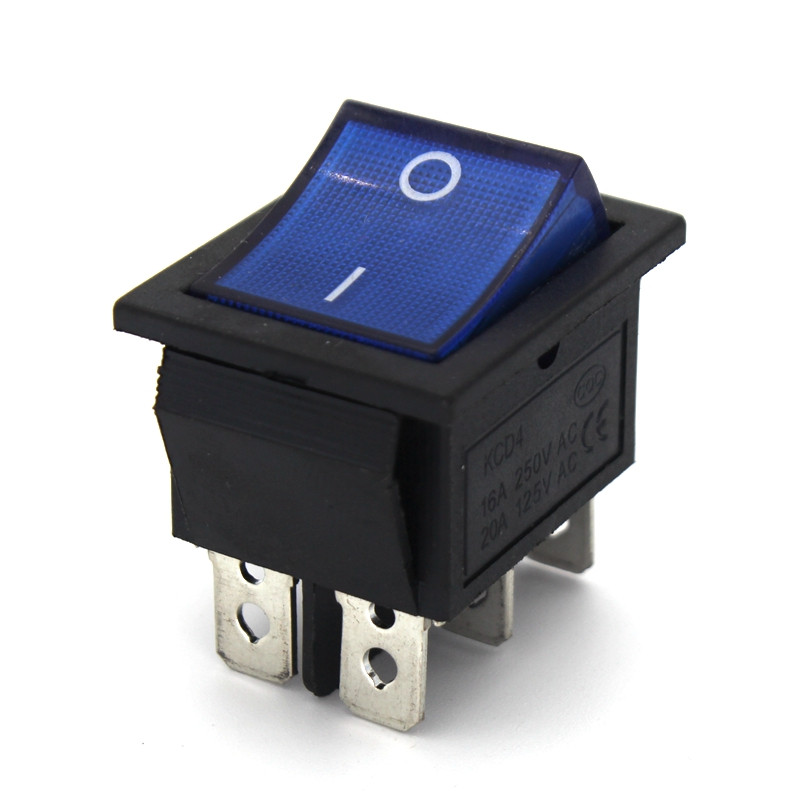 5kom preklopni prekidač s zabravljivanjem Prekidač napajanja I/O 4 pina 6 pinova sa svjetlom 16A 250VAC 20A 125VAC KCD4