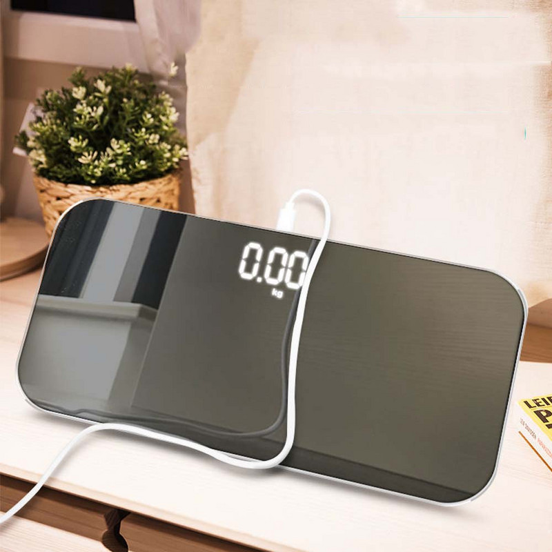 Mirror Floor Mini elektronička vaga Mala punjiva vaga za tijelo Precizna i kompaktna vaga za mršavljenje