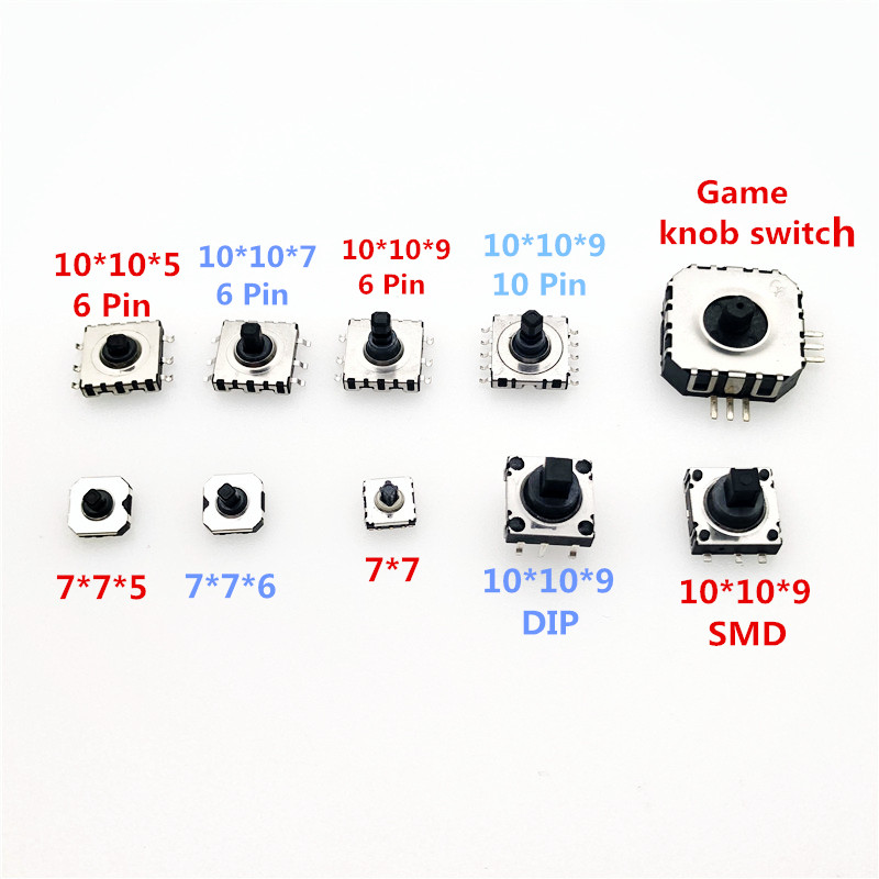 10*10* 5/7/9 SMD 5 peterosmjerni prekidač 7*7*5/6 Višenamjenski višesmjerni prekidač za igru Gumb za resetiranje na dodir 6p 10p kapa