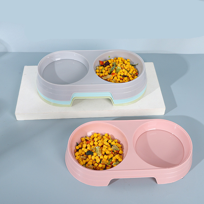 Nerūsējošā tērauda dubultās bļodas Mājdzīvnieku suņu barība Ūdens padevējs Dzeršanas trauku padevējs Kaķu kucēnu barošanas piederumi Mazie suņu piederumi 4