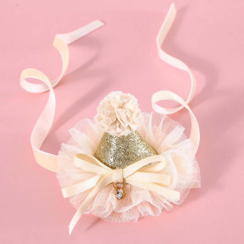 Dress Up Poliester Cat Princess Šešir sa šljokicama Ukras za kućne ljubimce Proizvod za kućne ljubimce