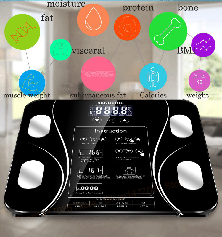 Kuumad digitaalsed vannitoa kaalud põrand Smart Body Fat Mi Scale Digitaalne bmi Inimese Kaal keha koostis 13 Kehaandmed
