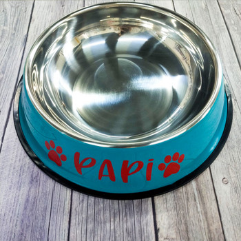 Εξατομικευμένο μπολ σκύλου από ανοξείδωτο χάλυβα Προσαρμοσμένη ονομασία Τροφή για κατοικίδια Αντιολισθητικά πιάτα τροφοδοσίας κουταβιών με όνομα δώρο για σκύλο