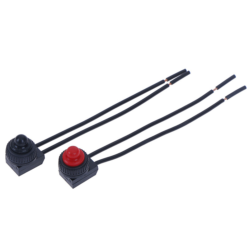 220V ūdensizturīgs spiedpogas ieslēgšanas-izslēgšanas slēdzis ar 4" vadiem Motocikla auto laiva 1 gab.