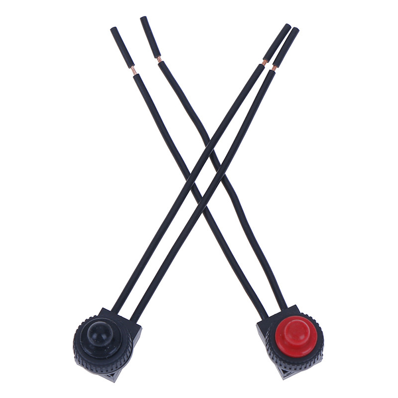 220V ūdensizturīgs spiedpogas ieslēgšanas-izslēgšanas slēdzis ar 4" vadiem Motocikla auto laiva 1 gab.