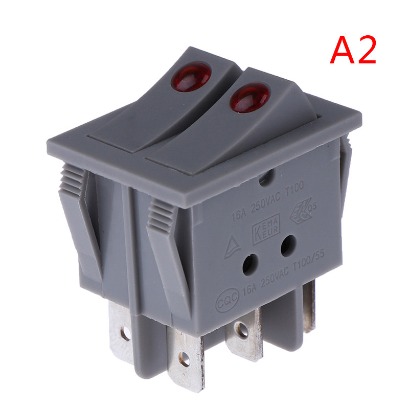 RK1-23 eļļas sildītāja slēdzis IESLĒGŠANAS/IZSLĒGŠANAS svirslēdzis 250V/16A ar dubultām pogām 1gab.