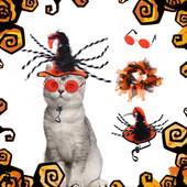 Drabužiai naminiams gyvūnėliams Helovino vakarėlis Cosplay Katės kostiumai Mieli Antkakliai Akiniai Skrybėlių rinkinys šuniukui Kačiukui Šuo Katės Apranga Naminiai gyvūnai Aksesuarai