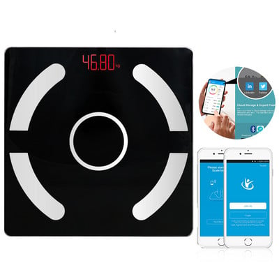 Fashion Bathroom Weight Scale Σώμα Bluetooth Λίπος Ζυγαριά BMI Intelligent Electronic LED Digital Component Analyzer Display 2021