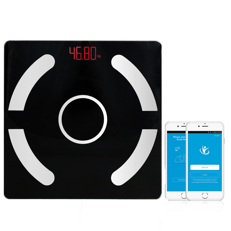 Modes vannas istabas svara svari, korpuss Bluetooth tauku svari, ĶMI viedais elektroniskais LED digitālais komponentu analizatora displejs 2021