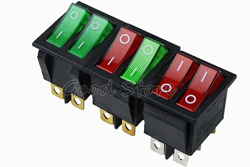 1PCS KCD8 6PIN 16A 250V 20A 125V Dvostruki prekidač za svjetlo Prekidač na preklop Vodootporan ON-OFF KCD6 Prekidač za napajanje broda