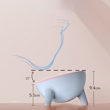Πολυλειτουργικό στρογγυλό τρίποδο μπολ για κατοικίδια με αντίθεση χρώματος Cat Dog Anti-ανατροπής μπολ νερού Σταθερή βάση Εύκολο καθάρισμα για κατοικίδια