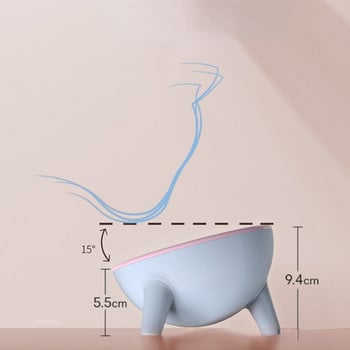 Мултифункционален кръгъл статив Купа за домашни любимци Контрастен цвят Котка Куче Купи за вода против преобръщане Стабилна стойка Лесно почистване Стоки за домашни любимци