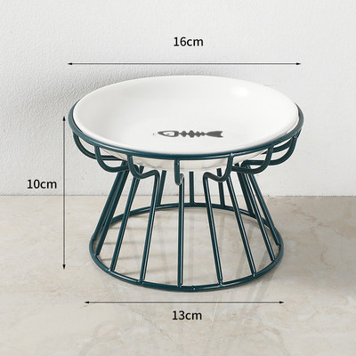 Uus moodne tipptasemel lemmikloomakauss Erinevate multikate käpamustritega roostevabast terasest riiuliga keraamiline kauss koerte ja kasside söötjale