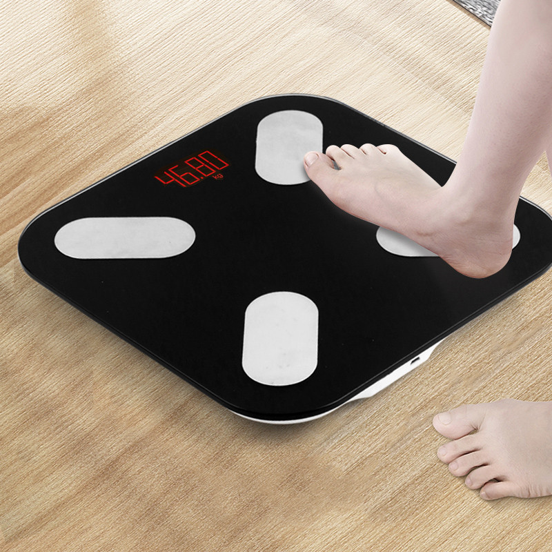 Mood Uus kaal Nutikas kaal Elektroonilised vannitoakaalud Kere koostis Vannitoa digitaalne kaal karastatud klaasist LCD-ekraan