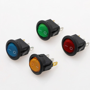 4 τεμ. Αυτοκίνητο 220V Round Rocker Switch Κόκκινο LED Διακόπτης εναλλαγής φωτός SPST ON/OFF Κορυφαίες πωλήσεις Ηλεκτρικά χειριστήρια