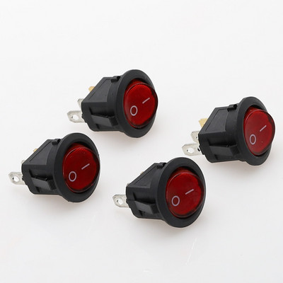 4kom Auto 220V Okrugli preklopni prekidač Crveno LED svjetlo Preklopni prekidač SPST ON/OFF Najprodavanije električne kontrole