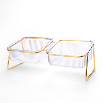 Kassi topeltkauss, kallutatud kõrgendatud lemmiklooma toitmisnõu metallist aluse kaitsega emakakaela libisemiskindel toitmisnõu koeratarvete jaoks