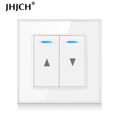 JHJCH-električni prekidač za zavjese, oprema za podizanje, kristalno prozirna staklena ploča crna/bijela/zlatna/siva/srebrna sklopka za resetiranje