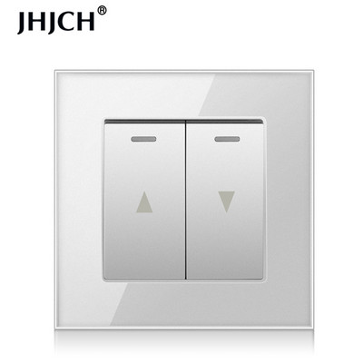 JHJCH-električni prekidač za zavjese, oprema za podizanje, kristalno prozirna staklena ploča crna/bijela/zlatna/siva/srebrna sklopka za resetiranje