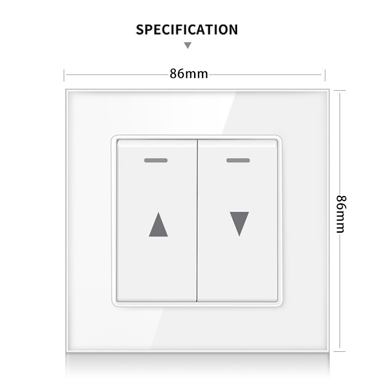 JHJCH-električni prekidač za zavjese, oprema za podizanje, kristalno prozirna staklena ploča crna/bijela/zlatna/siva/srebrna sklopka za resetiranje