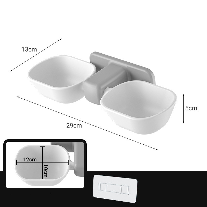 Suņu kaķu barības un ūdens bļodu komplekts Pie sienas stiprināms plastmasas mājdzīvnieku barotavas Noņemams jauks bļodu komplekts maza izmēra suņiem un kaķiem
