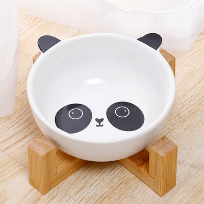 Keramička zdjela za pse podignuta Okrugla zdjela za pse i mačke Bez prolijevanja Posuda za kućne ljubimce za hranu Hranjenje vodom Slatka posuda s otisnutim crtićima za kućne ljubimce