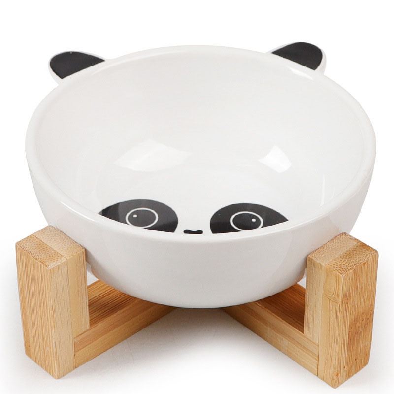 Keramička zdjela za pse podignuta Okrugla zdjela za pse i mačke Bez prolijevanja Posuda za kućne ljubimce za hranu Hranjenje vodom Slatka posuda s otisnutim crtićima za kućne ljubimce