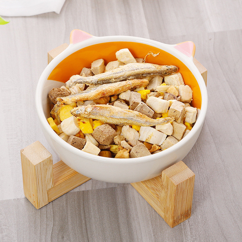 Keramička zdjela za pse podignuta Okrugla zdjela za pse i mačke Bez prolijevanja Posuda za kućne ljubimce za hranu Hranjenje vodom Slatka posuda s otisnutim crtićima za kućne ljubimce