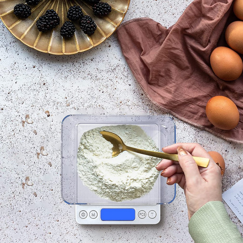 Digitaalne köögikaal, 3 kg, multifunktsionaalne toit, 304 roostevabast terasest tasakaal LCD-ekraan, mõõtmine grammides untsi Toiduvalmistamine küpsetamine