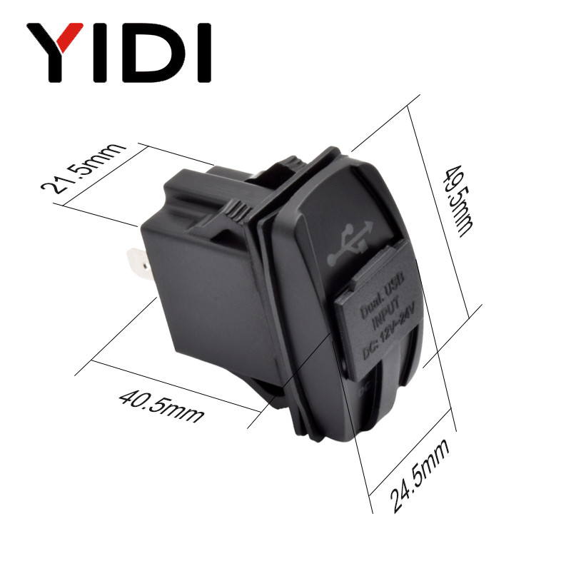 Universaalne Mini kahe USB-pordiga auto kiirlaadija pesa 3.1A ristkülikukujuline veekindel tolmukindel adapter 12V 24V iPhone Ipad Samsung