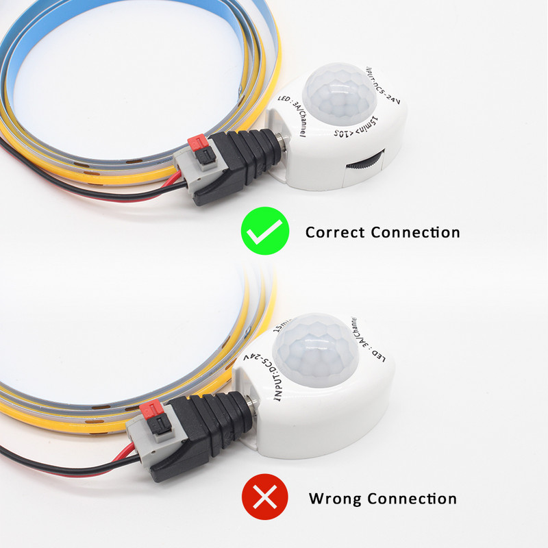 Senzor de mișcare PIR 12V DC Comutator 5V LED Strip Detector de mișcare Temporizator activat de 5 volți Comutator automat în infraroșu ON OFF