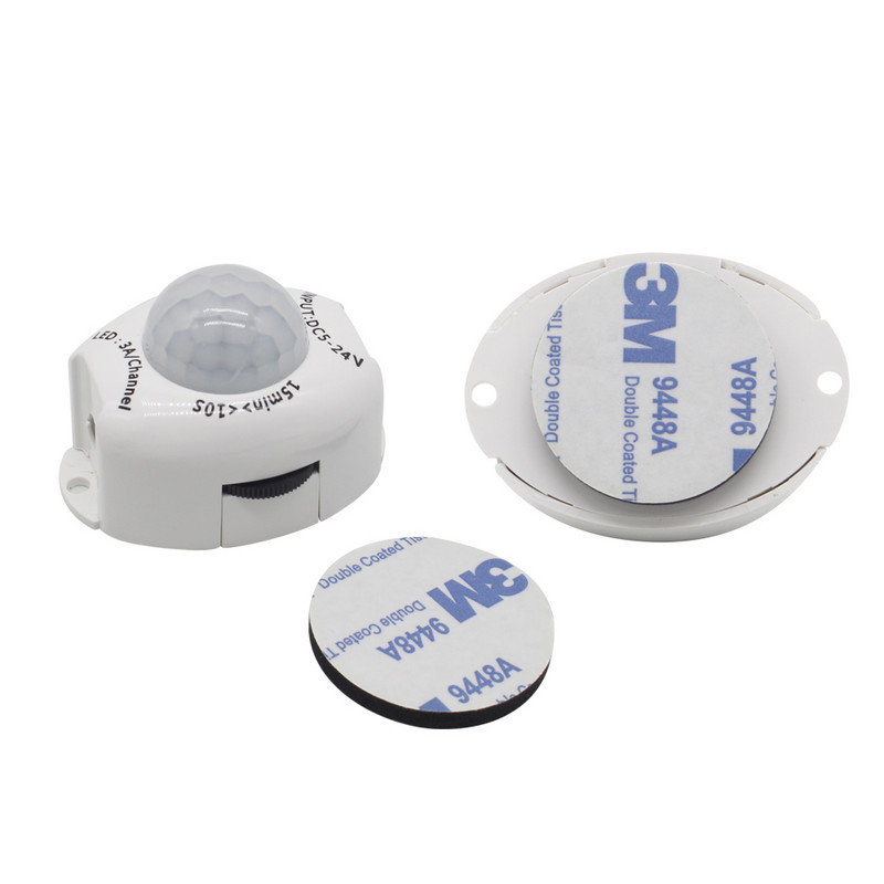 Senzor de mișcare PIR 12V DC Comutator 5V LED Strip Detector de mișcare Temporizator activat de 5 volți Comutator automat în infraroșu ON OFF