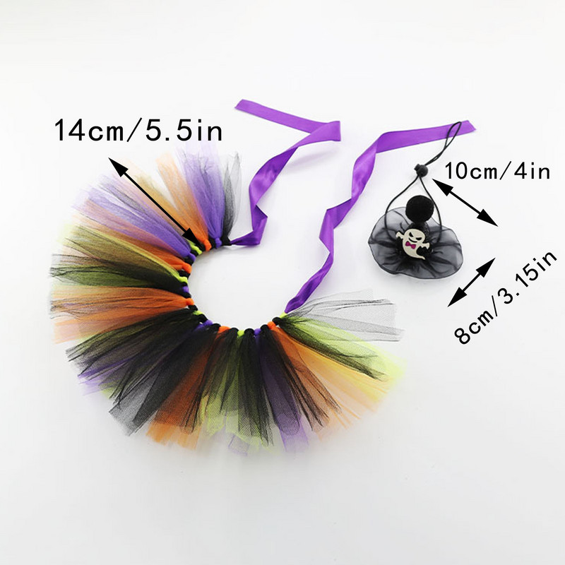 Lemmikloomade Halloweeni kostüümikomplekt Uus moodne võrgust Halloweeni müts kikilipsuga Tutu seelik Lemmikloomad Rõivad ja aksessuaarid Kassid Koerte Varustus