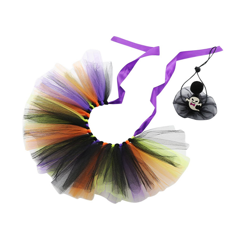 Lemmikloomade Halloweeni kostüümikomplekt Uus moodne võrgust Halloweeni müts kikilipsuga Tutu seelik Lemmikloomad Rõivad ja aksessuaarid Kassid Koerte Varustus