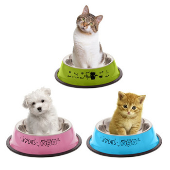 Lovely Pet 3 Colors από ανοξείδωτο ατσάλι Μπολ για σκύλους Τροφή Ποτό νερό Τροφοδότης πιάτων για γάτα κουτάβι σκύλος #261535