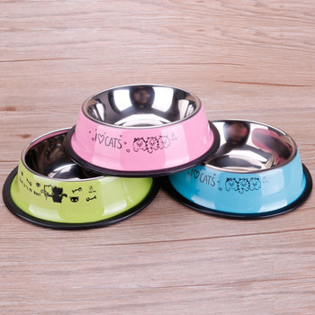 Lovely Pet 3 Colors από ανοξείδωτο ατσάλι Μπολ για σκύλους Τροφή Ποτό νερό Τροφοδότης πιάτων για γάτα κουτάβι σκύλος #261535