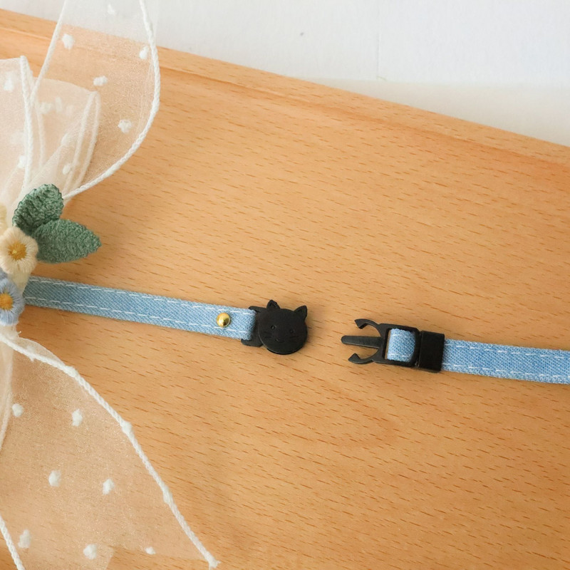 Cvjetna sigurnosna kopča Ogrlica za mačku Mačka za psa Čipkana ogrlica Podesiva protiv gušenja Opseg vrata Ukrasi za fotografije kućnih ljubimaca Dodaci