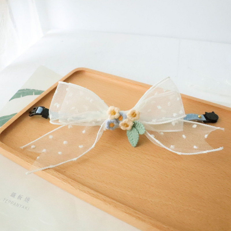 Cvjetna sigurnosna kopča Ogrlica za mačku Mačka za psa Čipkana ogrlica Podesiva protiv gušenja Opseg vrata Ukrasi za fotografije kućnih ljubimaca Dodaci