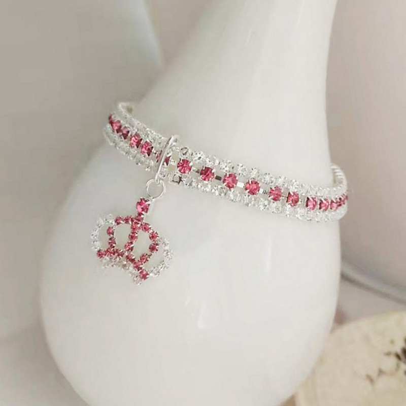 Mājdzīvnieku apkakle Apburoša mājdzīvnieku kulonu kaķēnu kaklarota ar mākslīgo dimantu Bling