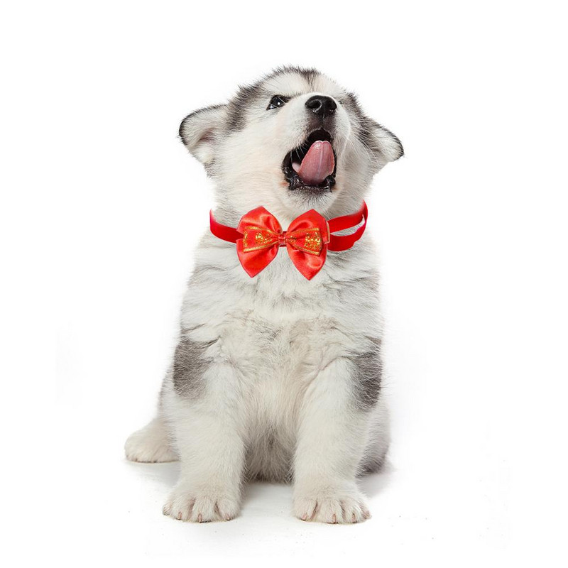 Slatki ljubimac, mačka, pas, leptir mašne Sretna Nova godina, crvene leptir mašne, veličina, podesive leptir mašne za pse, proizvodi za njegu mačaka Pet Shop potrepštine za pse