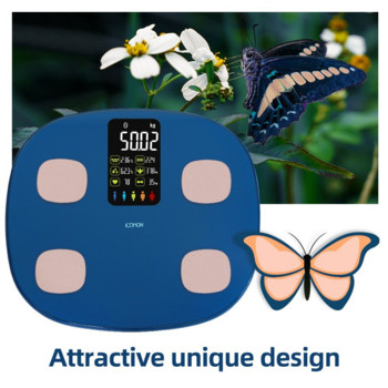 Дизайн на форма на животно Везна за баня 2022 г. Нов VA екран с форма на пеперуда Електронен цифров дисплей Сърдечен ритъм ИТМ Скала за тегло на мазнини