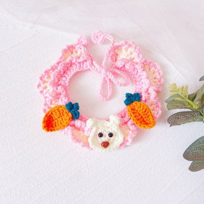 Äärmiselt armsad käsitsi kootud mood kassi rinnatüki aksessuaarid Värvilised väikeloomadest kootud villane kaelarihm lemmiklooma salli tarvikud kassipoja kutsikale