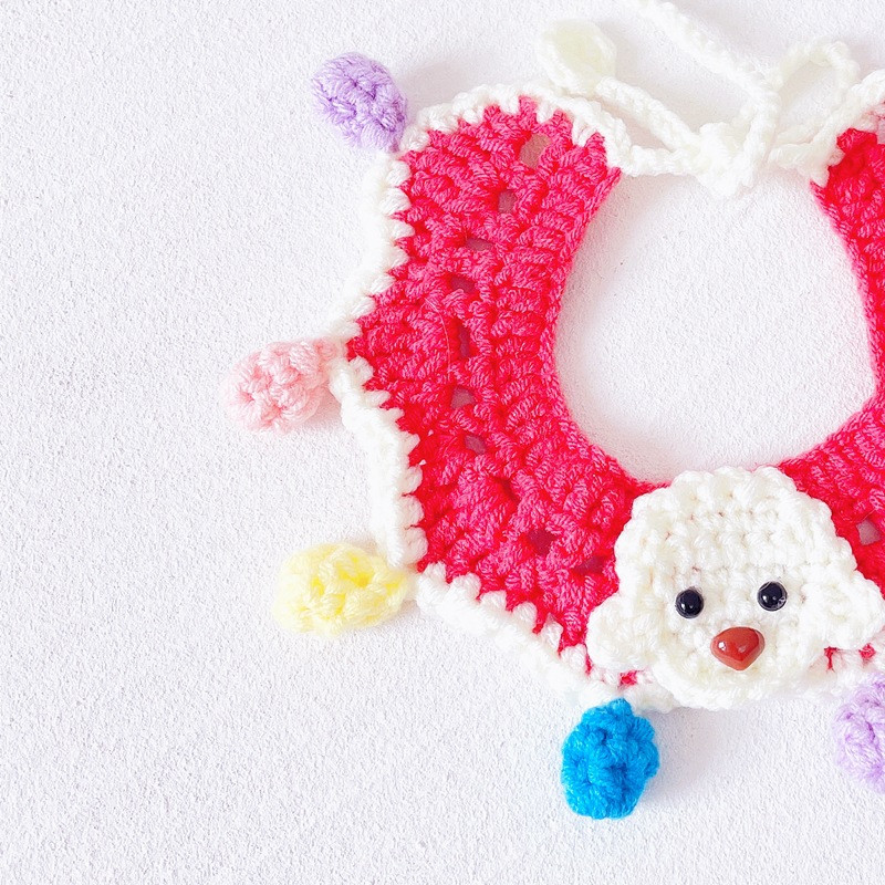 Äärmiselt armsad käsitsi kootud mood kassi rinnatüki aksessuaarid Värvilised väikeloomadest kootud villane kaelarihm lemmiklooma salli tarvikud kassipoja kutsikale