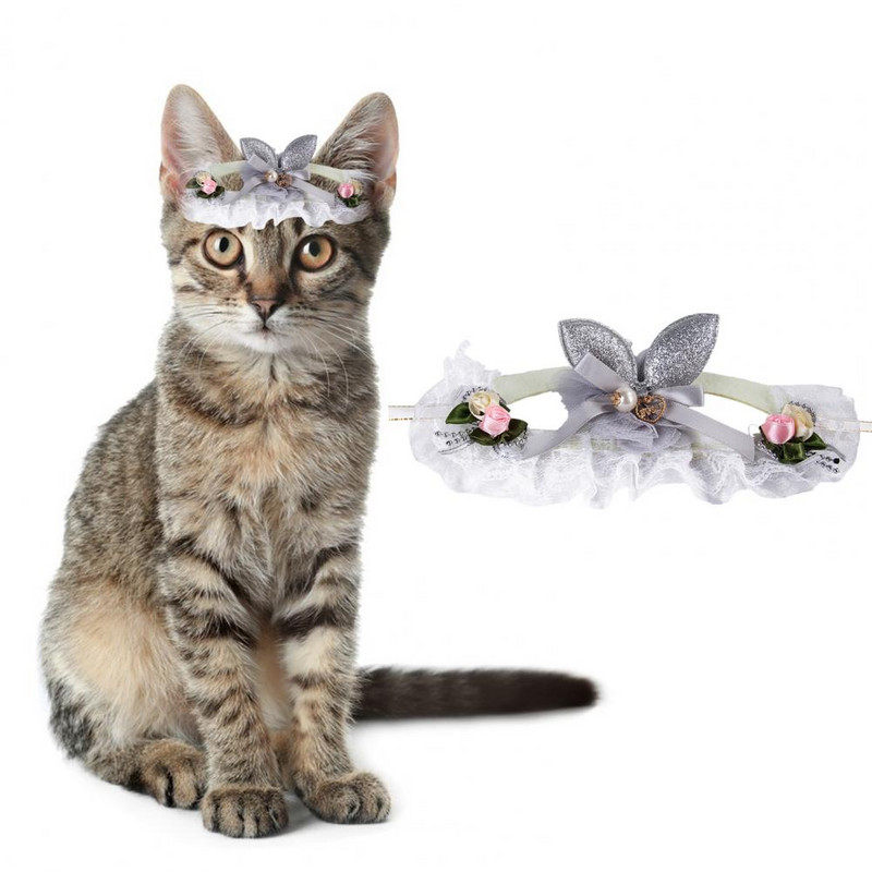 Mājdzīvnieku cepure Bunny Ears Mājdzīvnieku galvassegas Happy Birthday Party Mājdzīvnieku galvassegas