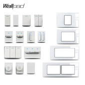 1 2 3 Gang Way Stair Cross Pass balts stikla slēdzis DIY AU US 118*75mm 153*75mm 191*75mm ventilatora reostata retro slēdzis ar LED fona tapeti